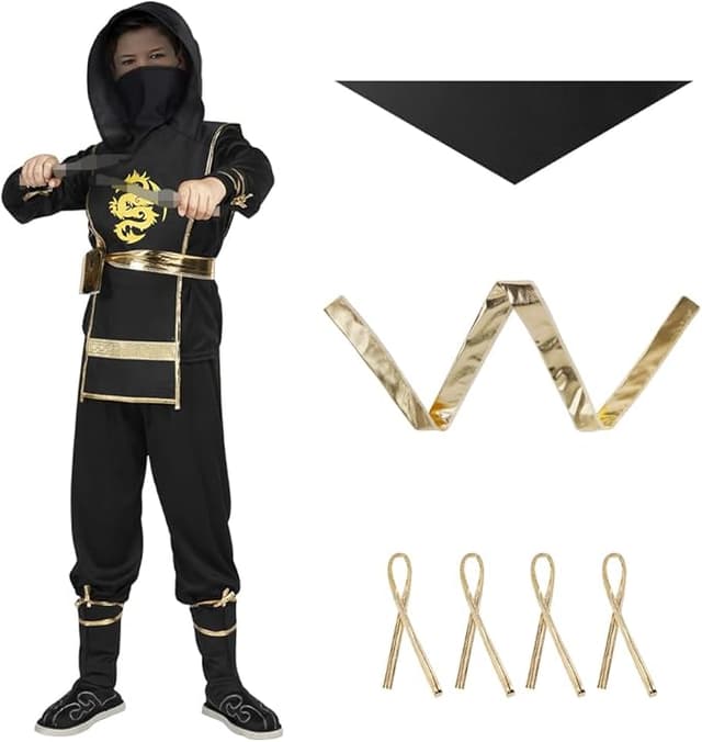 Detalle de Aoowu 🥷 Disfraz Ninja Niño 3Pcs