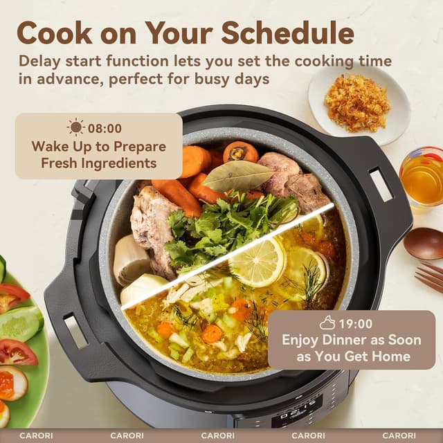 Thumbnail 6 de 12-in-1 Electric Pressure Cooker (8 Quart) Multi-Cooker with Non-Stick Ceramic Pot, 1200W