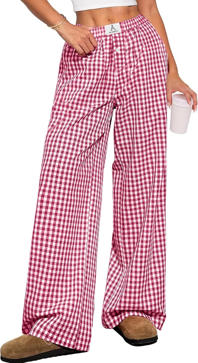Detalle de ANRABESS Striped Gingham Pants XS-XXL