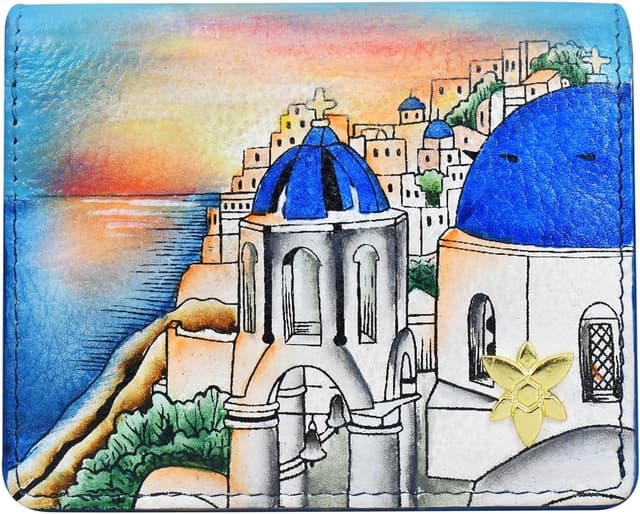 Detalle de Leder Kartenbörse 10,2 cm Anuschka Santorini Sunset