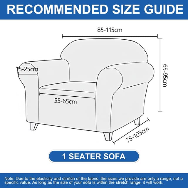 Detalle de YSTELLAA housse canapé 1 place beige antidérapante