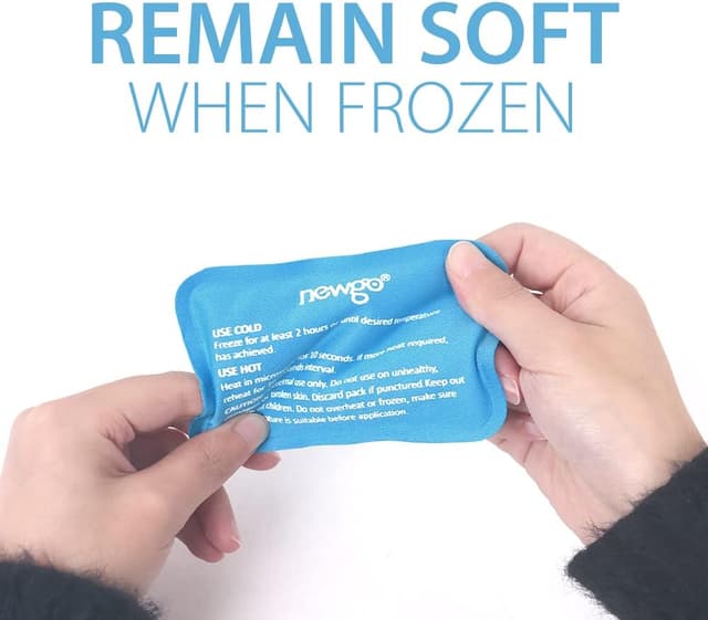Detalle de NEWGO reusable ice pack set (6 gel packs) for injuries, swelling, headaches and facial pain