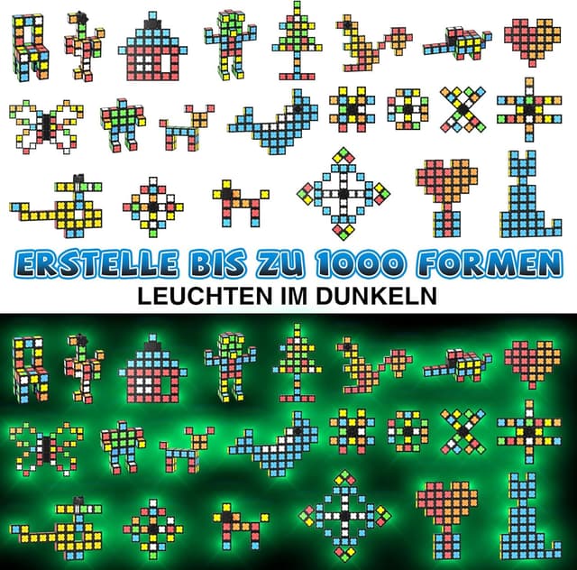 Detalle 2 de Magnetische Fidget Toys mit 36 im Dunkeln leuchtenden Magnetmodulen – Fidget Spinner für Kinder, Teens & Erwachsene