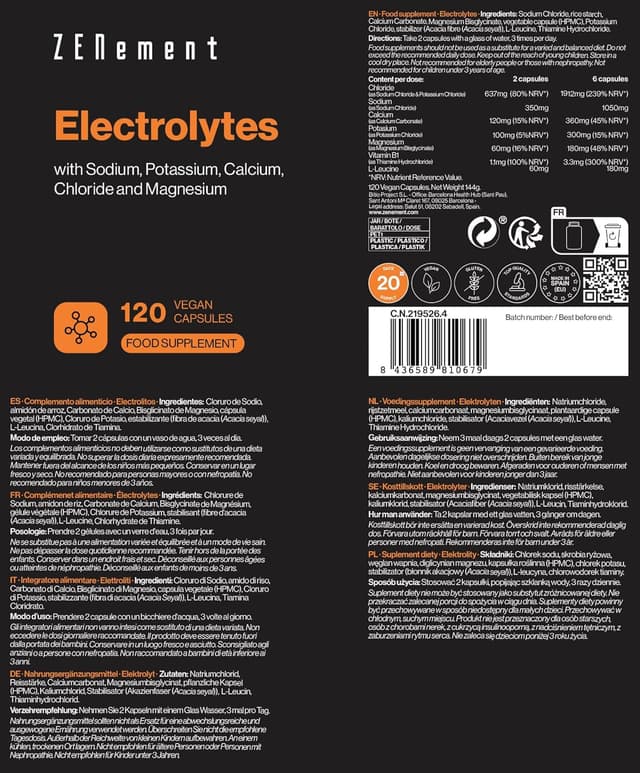 Thumbnail 3 de Zenement Electrolitos 120 cápsulas