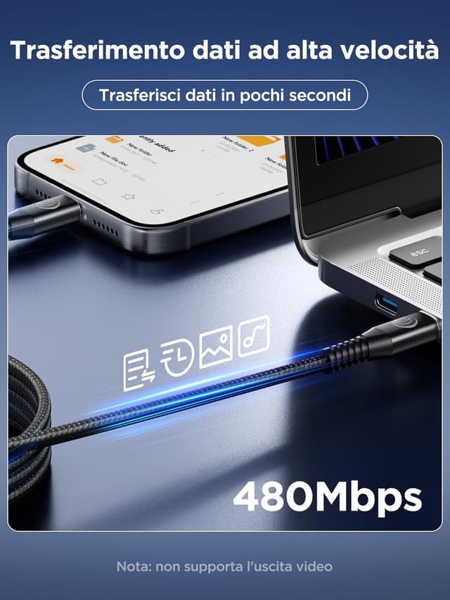 Thumbnail 5 de Yosou Cavo USB C a USB C 100W 1M+2M