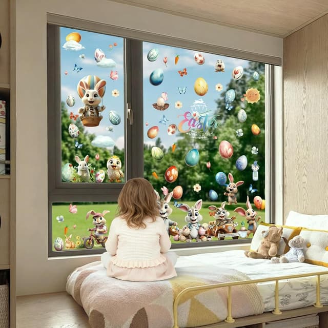 Thumbnail 6 de Hianjoo 130 Pieces Easter Window Stickers đŁ