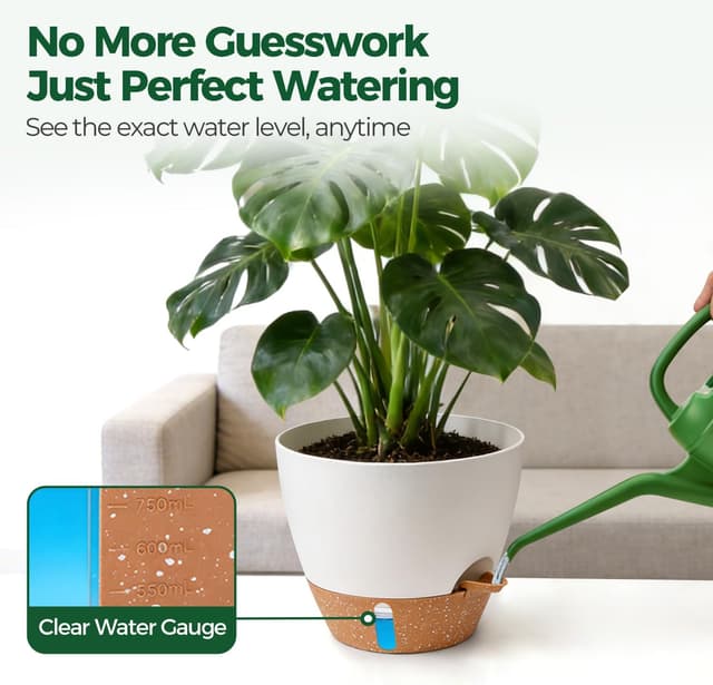 Detalle 2 de T4u T4U 25cm self-watering plant pots 2 pack