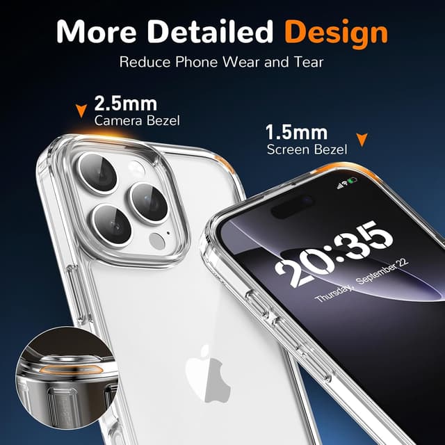 Detalle de iPhone 16 Pro Max clear TPU case