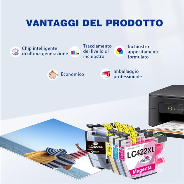 Thumbnail 3 de KINGWAY LC422XL Cartucce compatibili 4 pezzi đź–¨