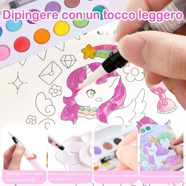 Detalle de Aannanl Libro da Colorare con Acqua 24 pagine 🎨