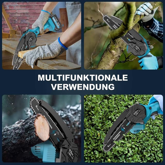 Thumbnail 5 de Mini KettensĂ€ge 6 Zoll mit 2x4000mAh Akku đȘ