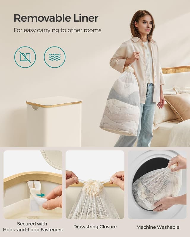 Thumbnail 4 de SONGMICS LCB509W01 90L laundry basket