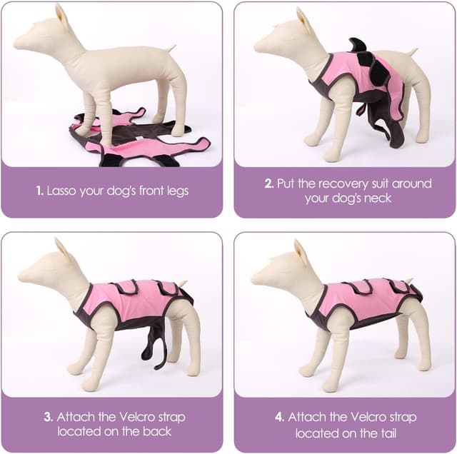 Thumbnail 6 de ASENKU Hundebody nach OP als Wundschutz – Anti-Lecken & Kegel-Alternative, Rosa (Größe XS)