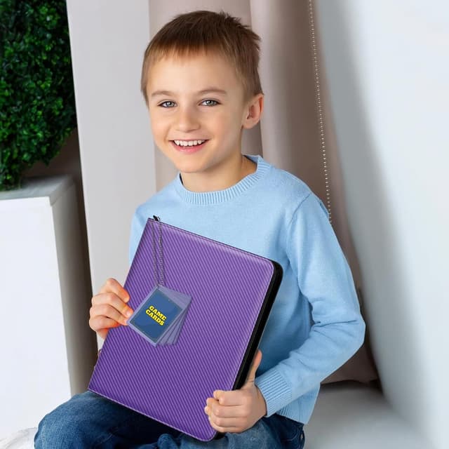 Detalle de Mlikero Trading Card Binder (Purple) with 9-Pocket Display Design, 720 Double-Sided Card Capacity