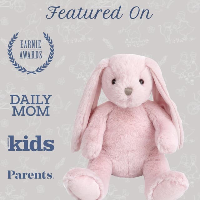 Detalle de MON AMI Rosie the Bunny 13-inch soft pink plush rabbit