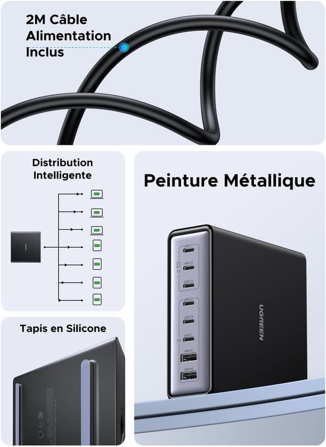 Thumbnail 6 de UGREEN Zapix 200W 8 ports station USB C