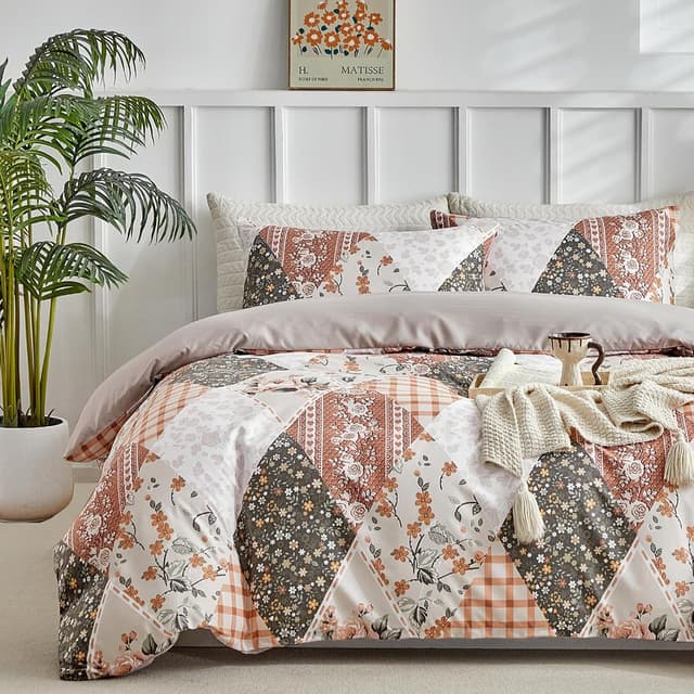 Detalle de Tokokimo Funda Nórdica 220x240 3P Beige Patchwork