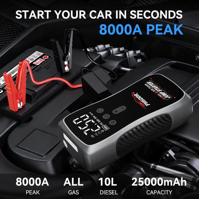 Detalle 2 de 8000A Jump Starter Power Pack 25,000mAh car booster