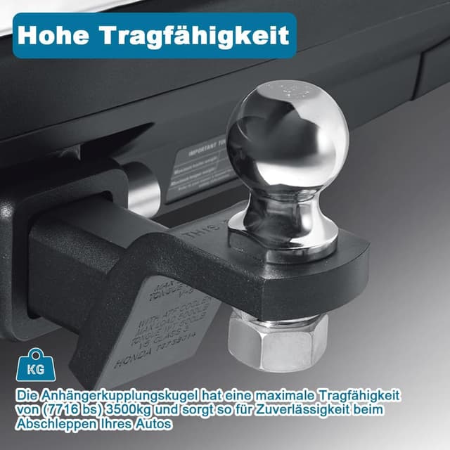 Detalle 2 de Tyafzzn Anhängerkupplungskugel 50 mm für 3,5 t (Kupplungskugel/Ackerschiene) mit 22 mm Stiftdurchmesser