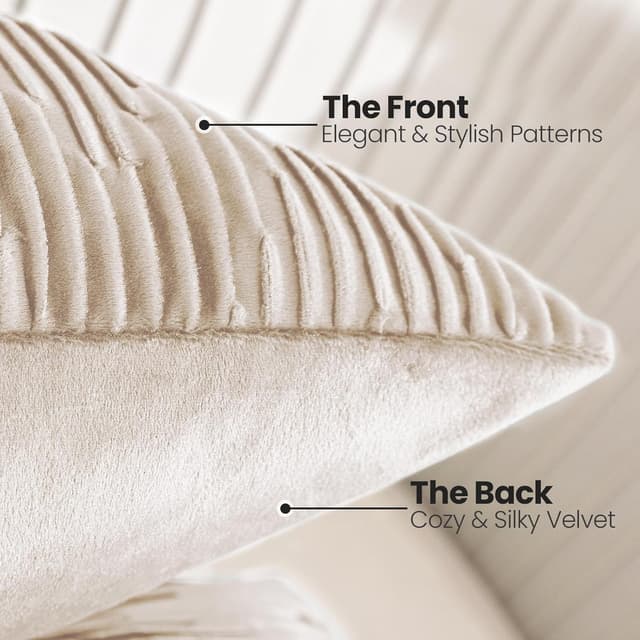 Detalle 2 de Ystyle housses de coussin velours 60x60