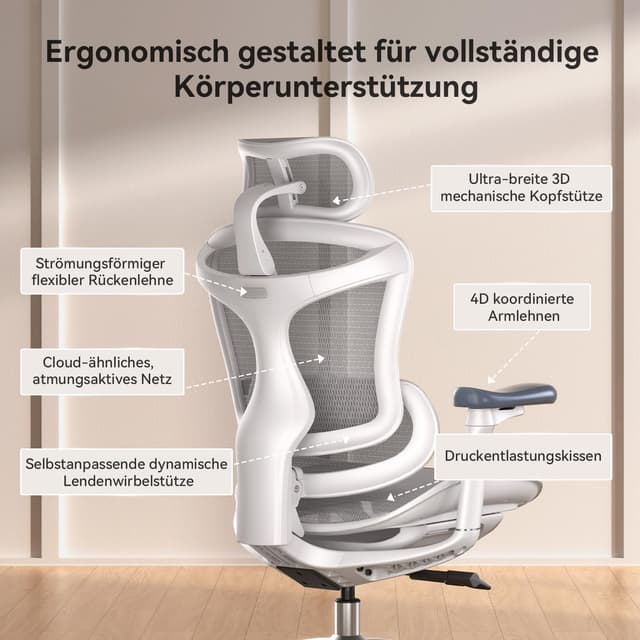 Thumbnail 6 de SIHOO Doro C300 Ergonomischer Bürostuhl 150 kg