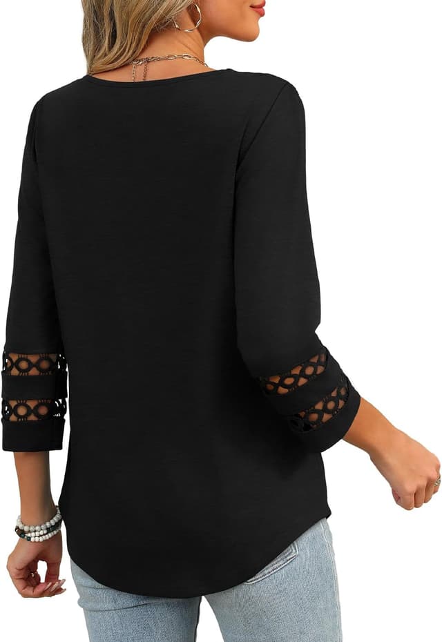 Detalle de Womens 3/4 sleeve V neck blouse
