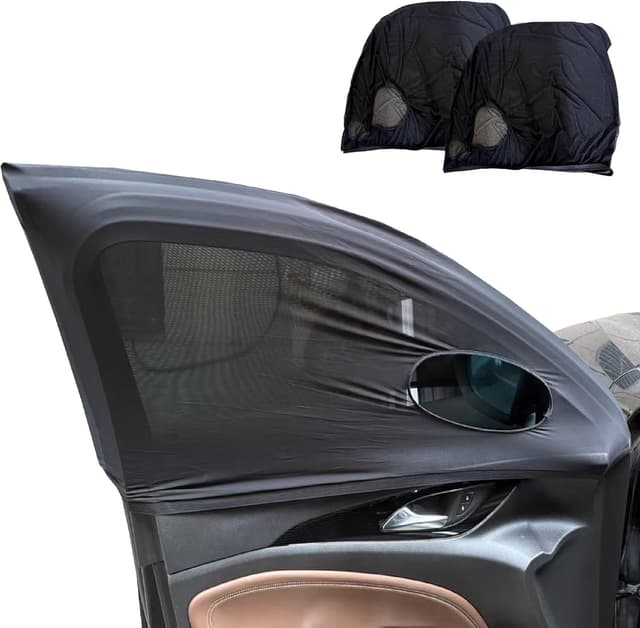 Detalle de OUTTDID 2 Pack Front Car Window Sun Shades – Stretchy side window net covers (up to 80x126cm)