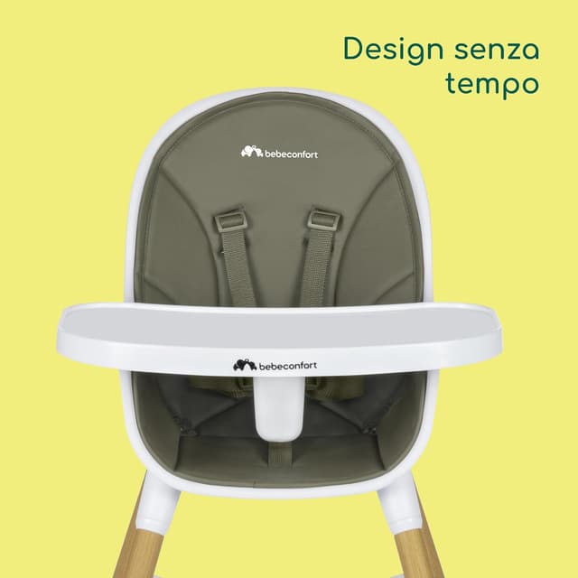 Detalle 2 de Bebèconfort Avista seggiolone pappa evolutivo 2 in 1 Mineral Green, trasformabile in sedia (da 6 mesi fino a 30 kg)