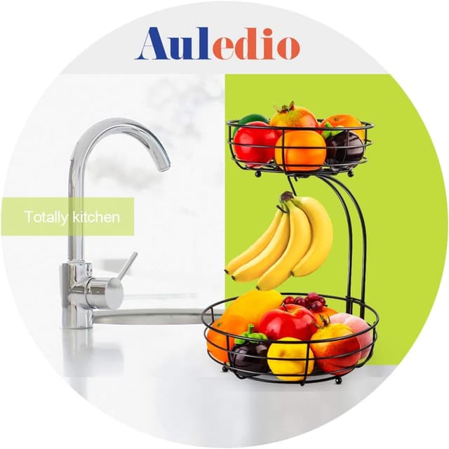 Detalle 2 de Auledio Iron 2-Tier Fruit Basket 64 oz ๐