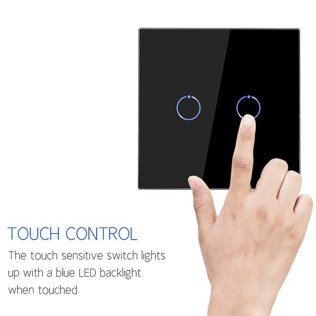 Detalle 2 de Touch light switch 2-gang 240V CNBINGO