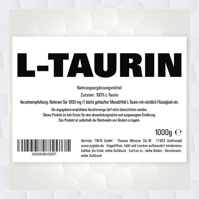 Detalle 2 de Taurin Pulver 1000g 100% rein đź’Š