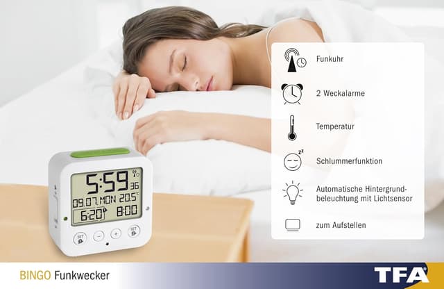 Thumbnail 5 de TFA Dostmann Bingo Funk-Wecker digital 60.2528.02