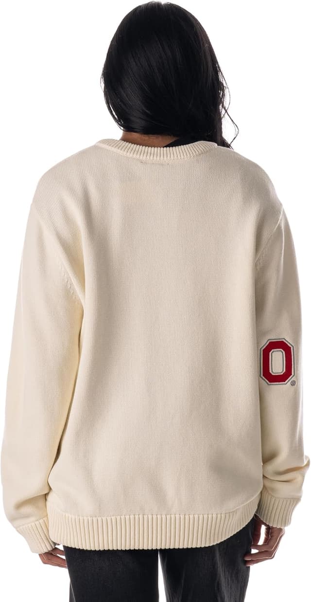 Detalle de The Wild Collective Unisex Ohio State All Over Jacquard Sweater