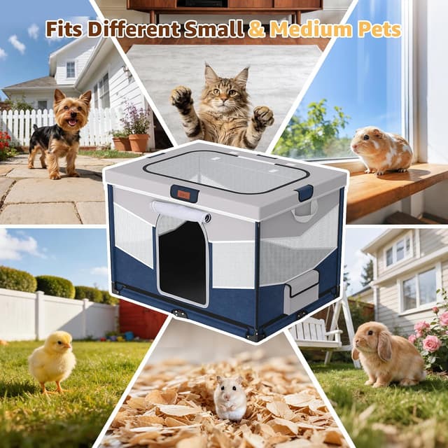 Thumbnail 6 de PICK FOR LIFE Steel Frame Dog Playpen (81x61x56cm) – Foldable & Washable Puppy Play Pen with 690D Cover