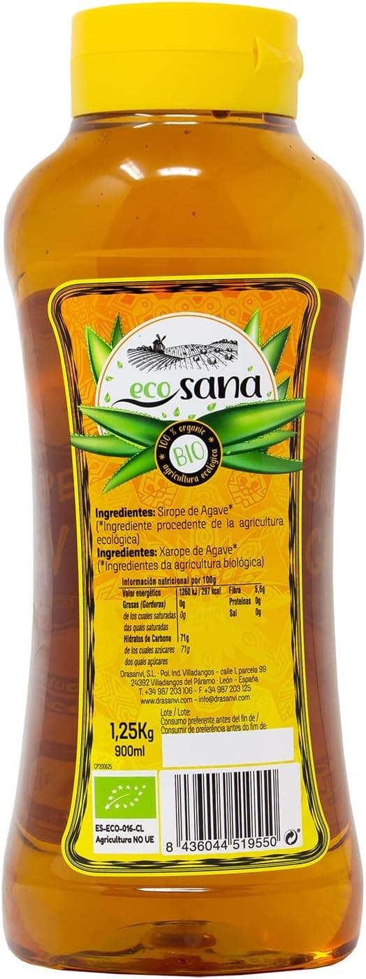 Thumbnail 1 de ECOSANA SIROPE AGAVE BIO 900ML 🍯