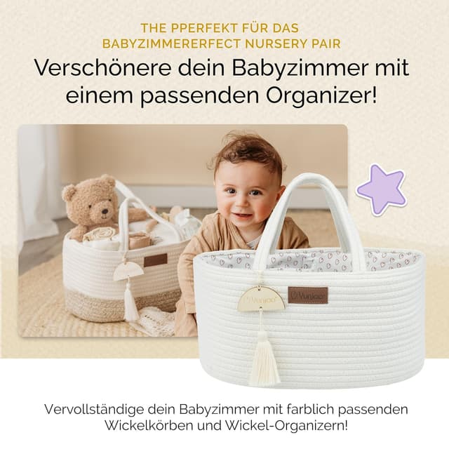 Thumbnail 6 de Yunioo Wickelkorb Baby mit Reise-Wickelauflage – weiche, wasserabweisende Hülle