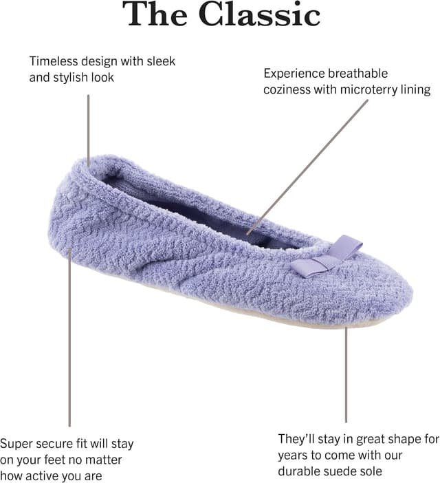 Detalle de Isotoner Diamond Microterry ballerina slippers