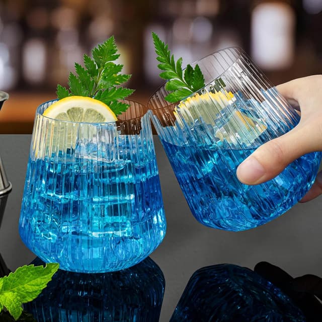 Thumbnail 4 de BESTSTAR 12 oz Ribbed Plastic Wine Glasses 🍷