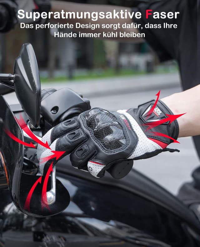 Thumbnail 3 de KEMIMOTO Gants de moto en cuir de chèvre