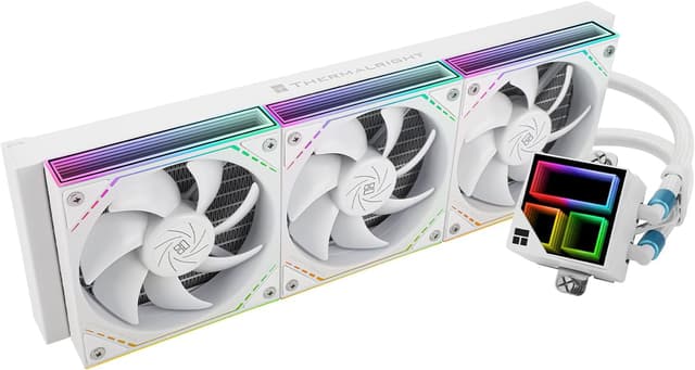 Detalle de TR Frozen Infinity 360 White – AIO raffreddamento CPU con ventole triple PWM fino a 2000 rpm, compatibile AM4/AM5 e Intel LGA