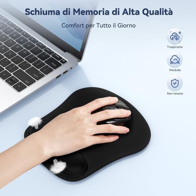 Thumbnail 1 de TECKNET 2 Pack tappetino mouse ergonomico