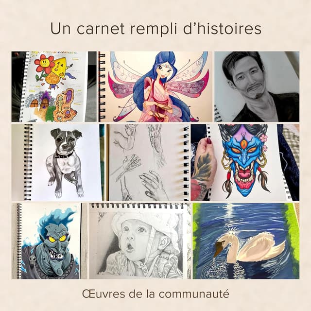 Detalle de Carnet à dessin relié A4 à spirales – Papier très épais 200 g/m², 40 feuilles (80 pages)