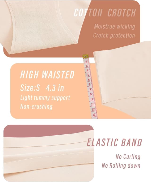 Detalle 2 de ALL OF SHE 5 Pack di mutande senza cuciture da donna a vita media (multipack XS-XL)
