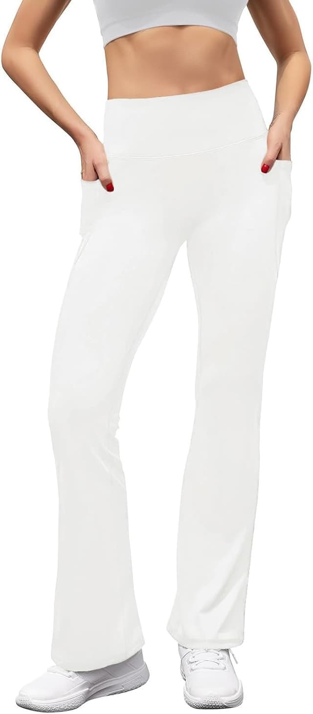 Detalle de Pantalon de yoga femme Glacspyg Yoga à poches, taille haute, jogging stretch