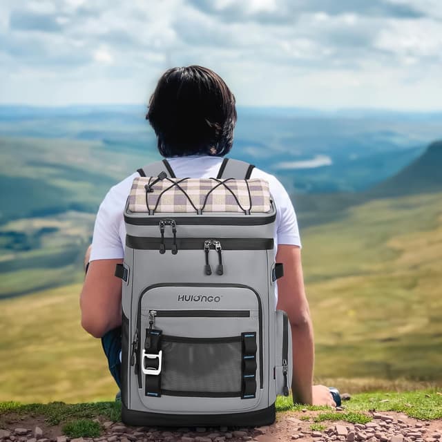 Detalle de Hulongo Large Waterproof Insulated Cooler Backpack – leak-proof cooler bag for men & women