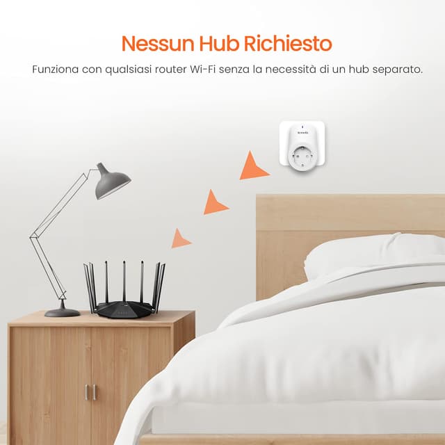 Detalle de Tenda Beli SP3 Smart Plug Wi‑Fi: presa intelligente con controllo vocale, timer e modalità assente