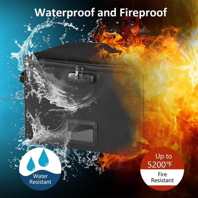 Detalle 2 de Fireproof Document Box with Lock – Fireproof & Waterproof Collapsible File Storage Case for Letter/Legal