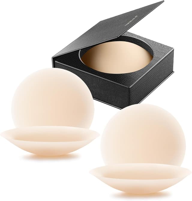 Detalle de VOCH GALA Nipple Covers (2 Pairs) Seamless & Sheer Reusable Silicone Nipple Pasties