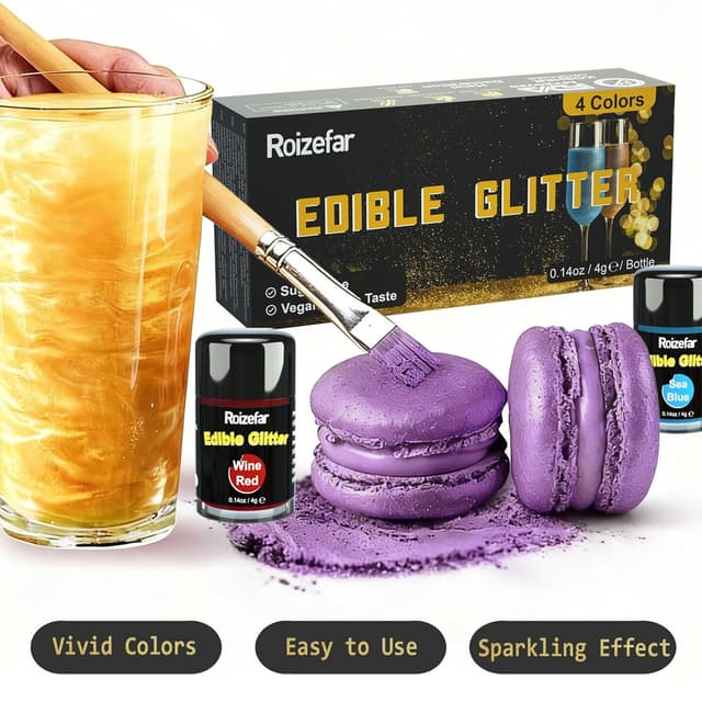 Detalle 2 de Roizefar Essbares Glitzer Set 4 g 🍰