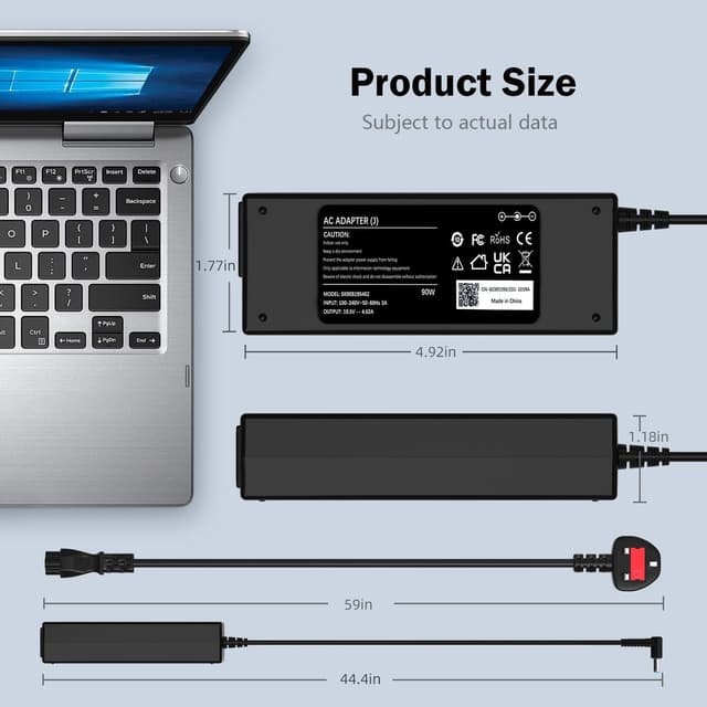 Thumbnail 6 de VUOHOEG HP laptop charger (blue tip 4.5mm × 3.0mm) 90W/65W/45W UK power adapter